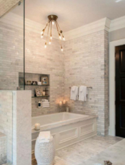 Luxury bathroom with white stone wall in Downtown Toronto Luxury bathroom with white stone wall in Downtown Toronto