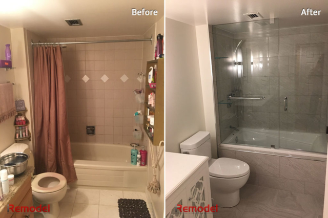 Small Bathroom Remodel Toronto Before After Photo